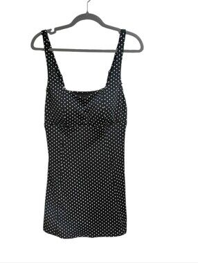 Swimsuits For All Black & White Polka Dot One-Piece Tankini
